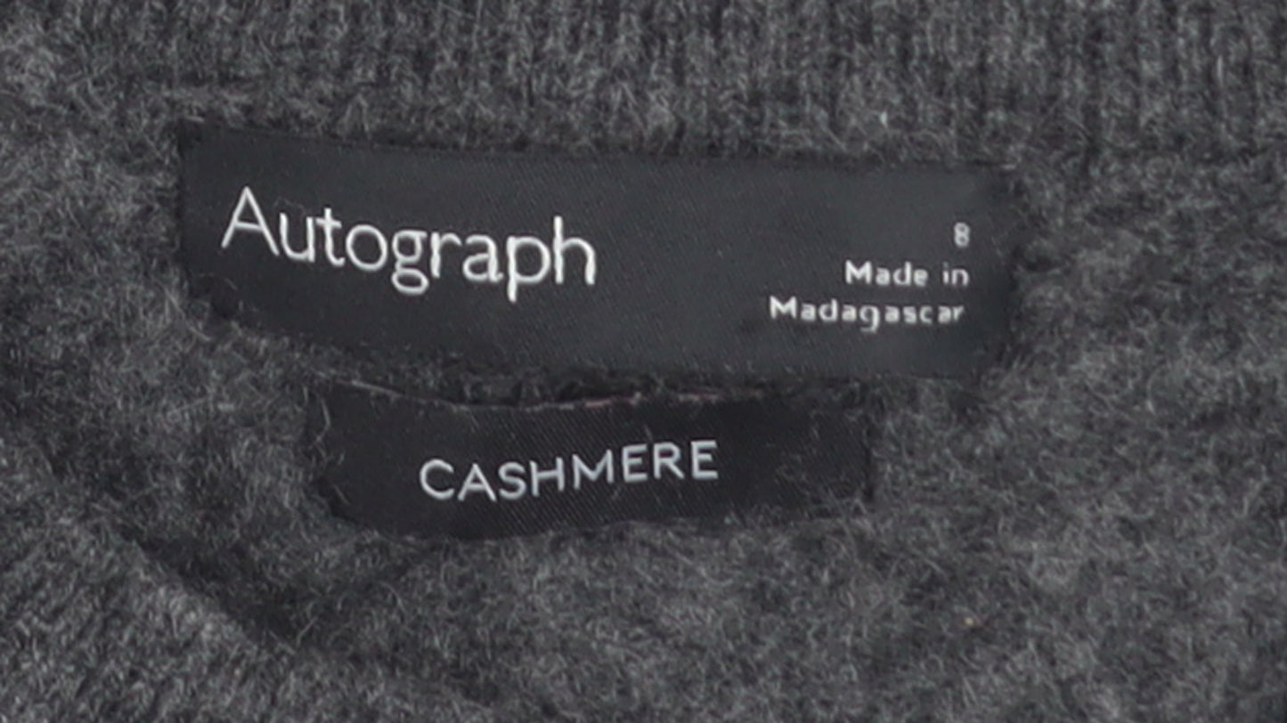 Marks and Spencer Autograph Women’s Grey Pink Cashmere Jumper Size 8