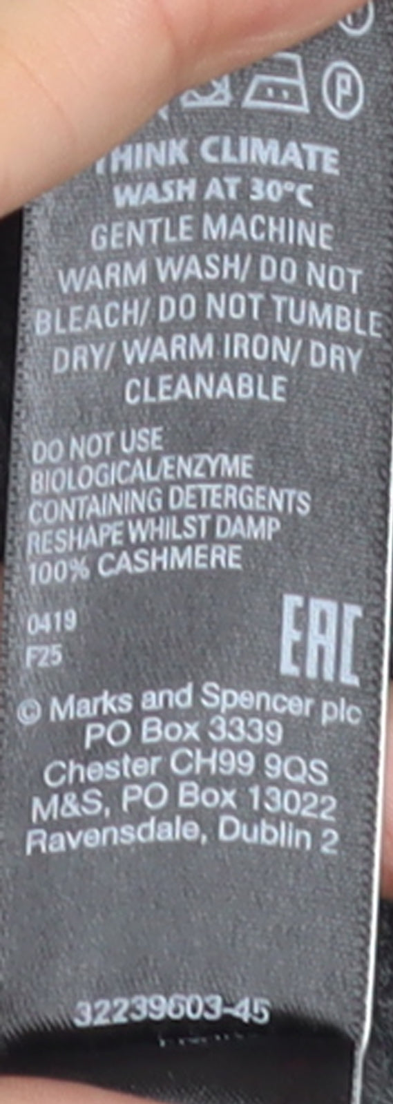 Marks and Spencer Autograph Women’s Grey Pink Cashmere Jumper Size 8