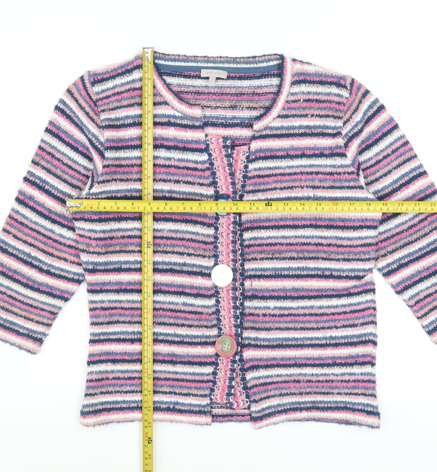 Marks and Spencer Per Una Women’s Multicoloured Striped Cardigan Size 16