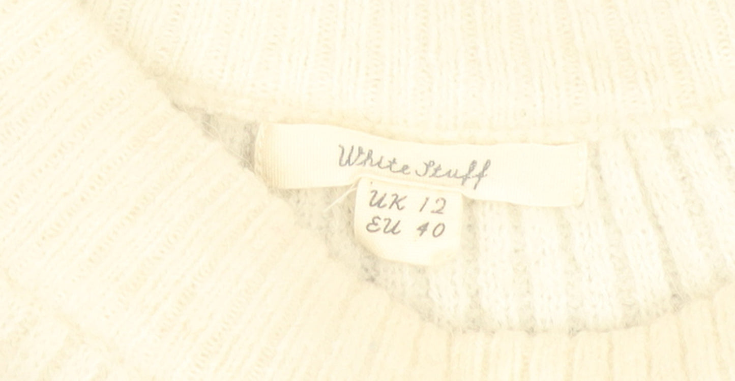 White Stuff Women Blue Crew Neck Chunky Knit Pullover Jumper Size 12