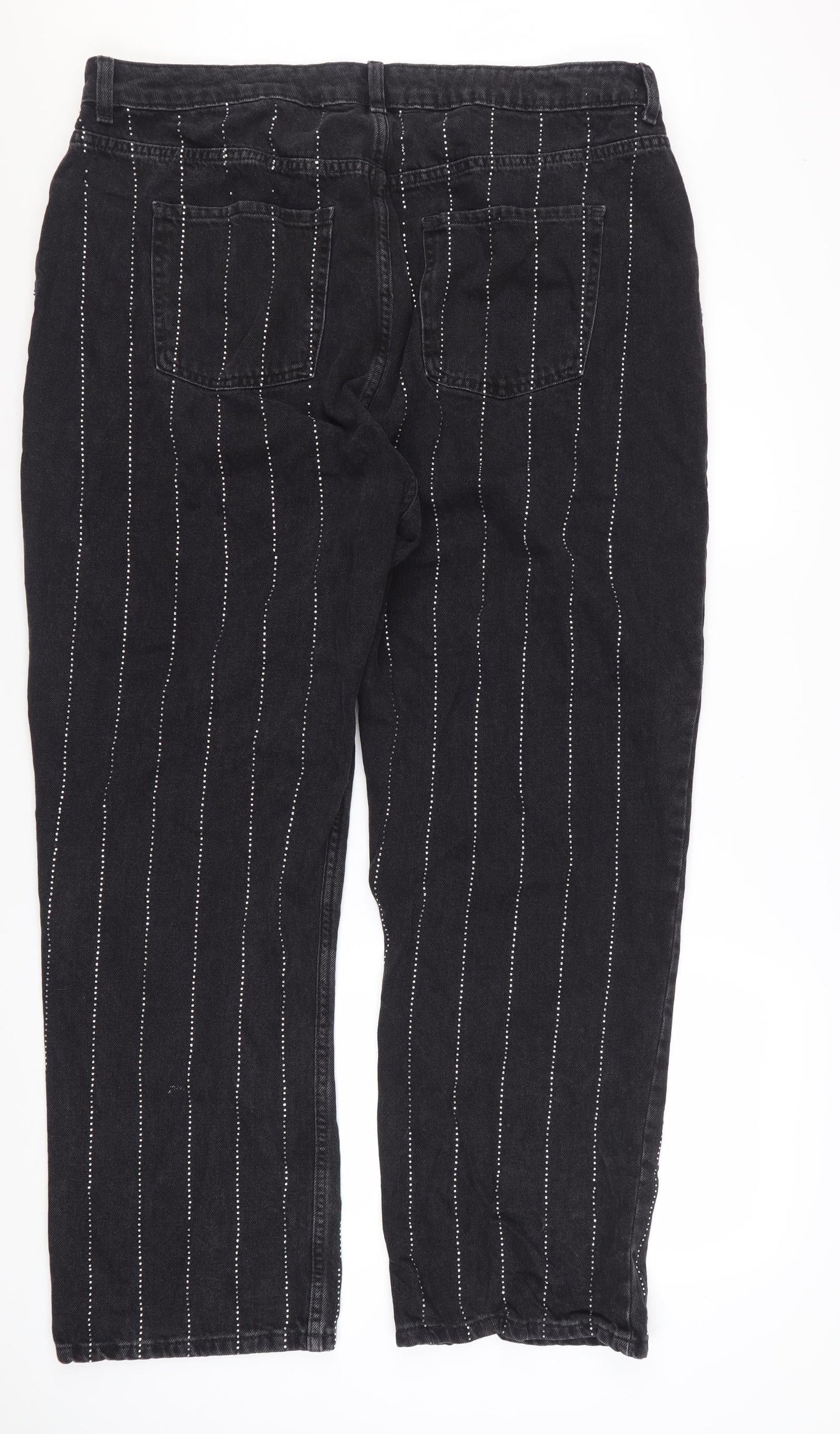 Rita Ora x Primark Women’s Black Studded Straight Jeans Size 20