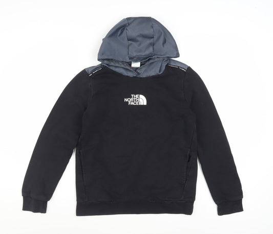The North Face Boys Black Pullover Hoodie L Cotton Blend Warm Top