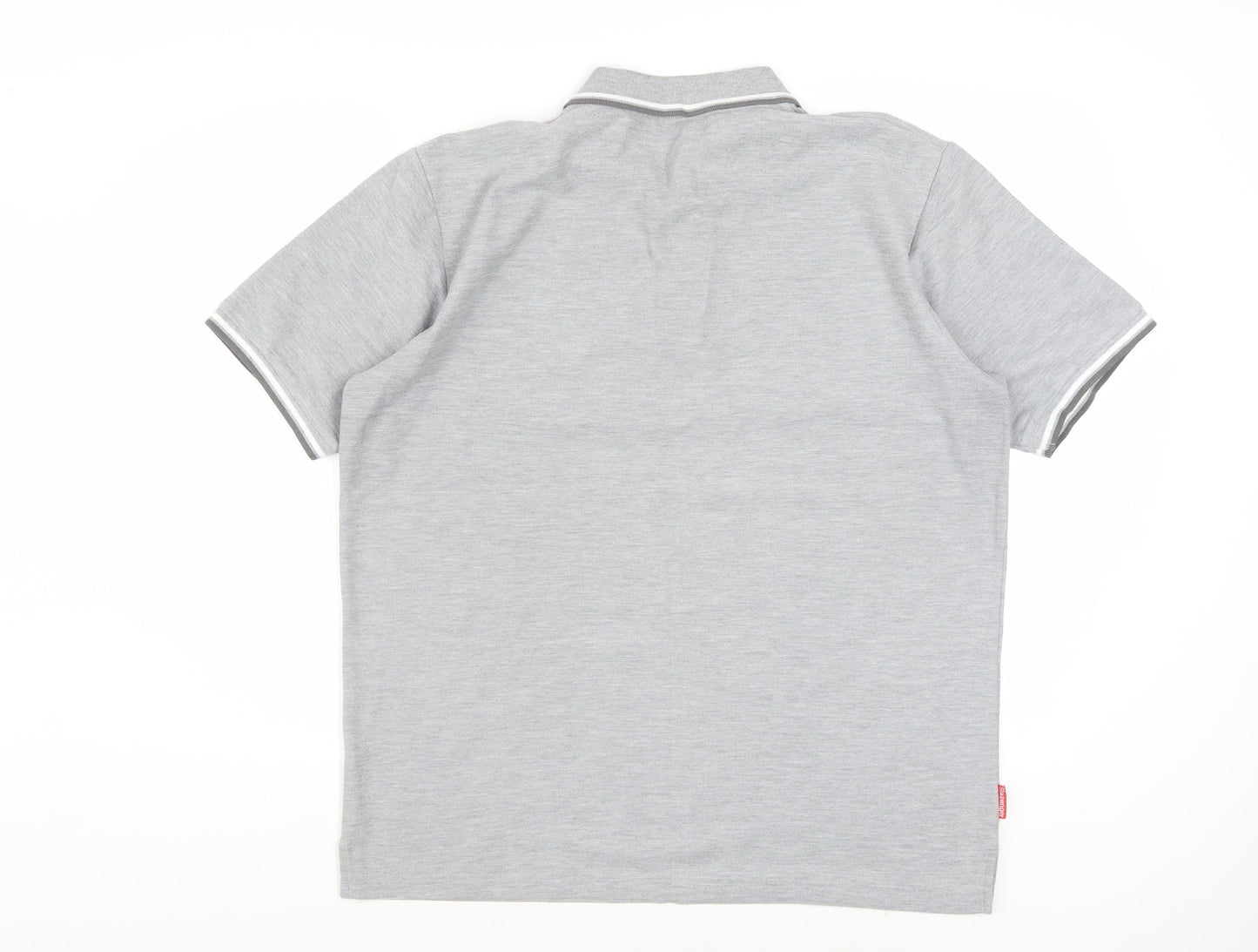 Slazenger Men's Grey Short Sleeve Polo Shirt Size L Classic Fit