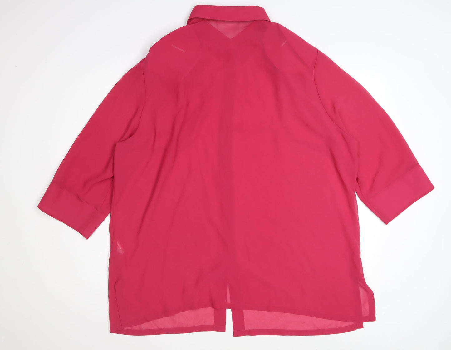 Frankenwälder Women Pink 3/4 Sleeve Button-Up Blouse UK 20