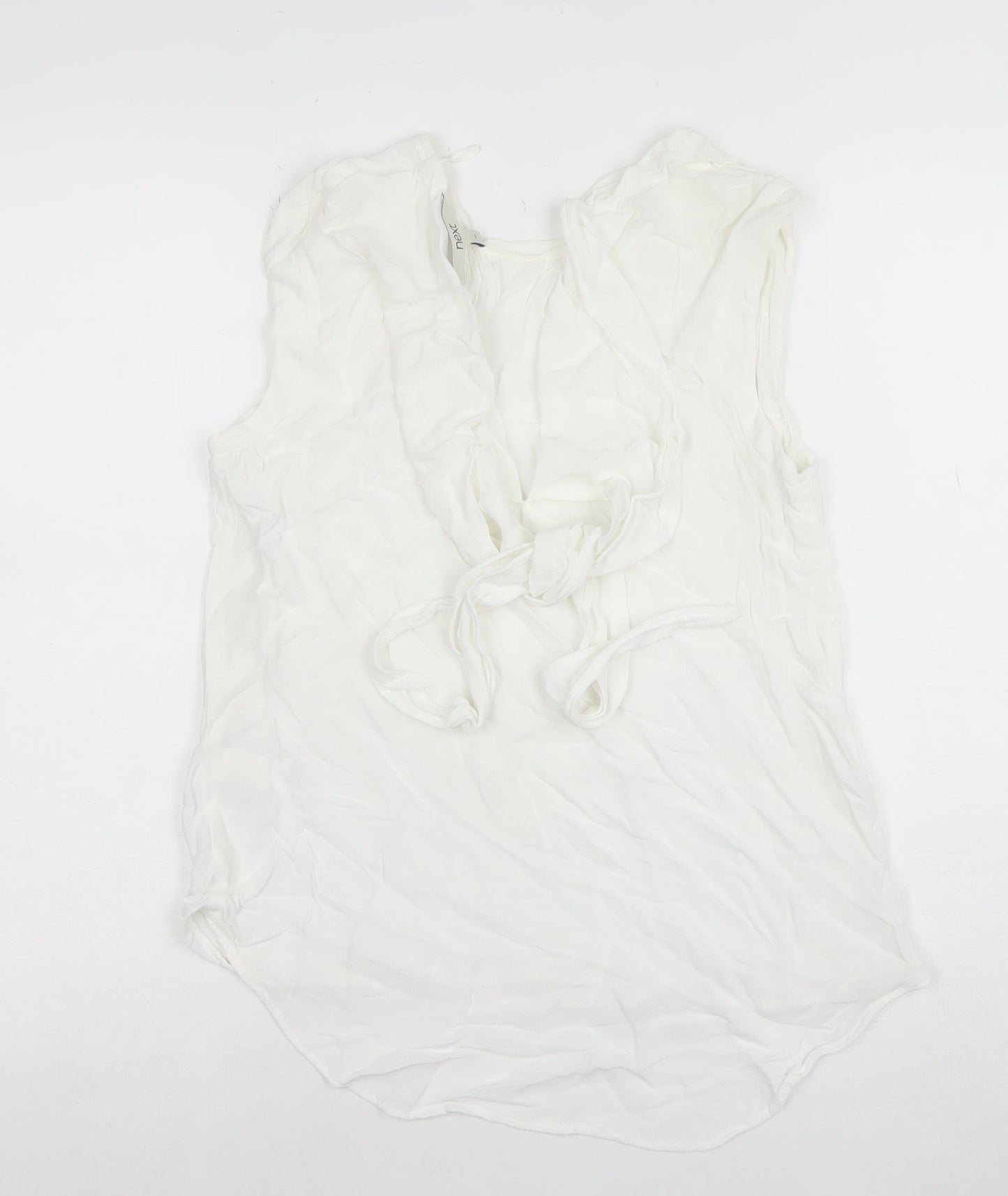 Next Women’s White Sleeveless Viscose Blouse Size 10