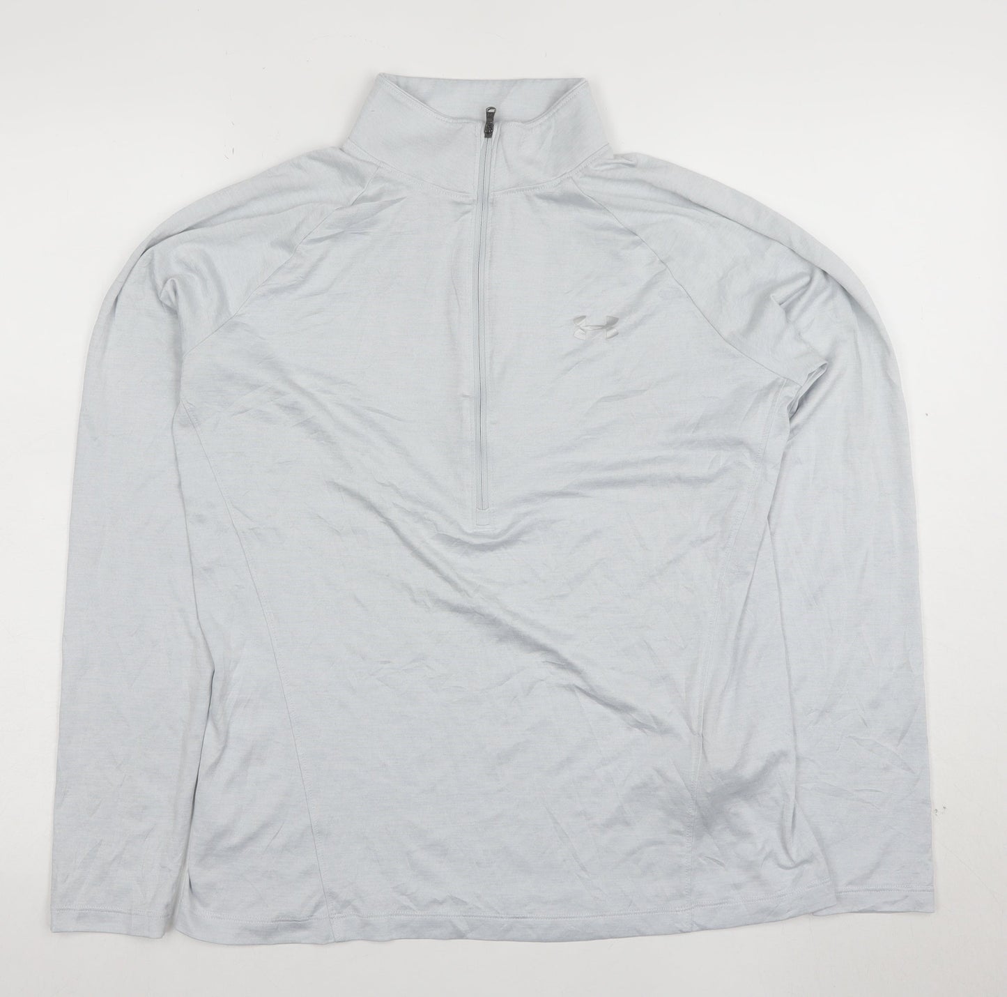 Under Armour Womens Grey Long Sleeve 1/4 Zip Active T-Shirt Size L