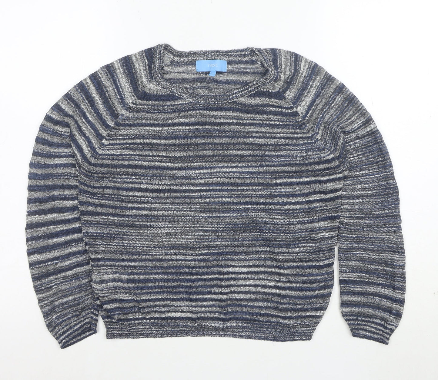 Next Women's Blue Striped Crew Neck Long Sleeve Pullover Jumper Size 10