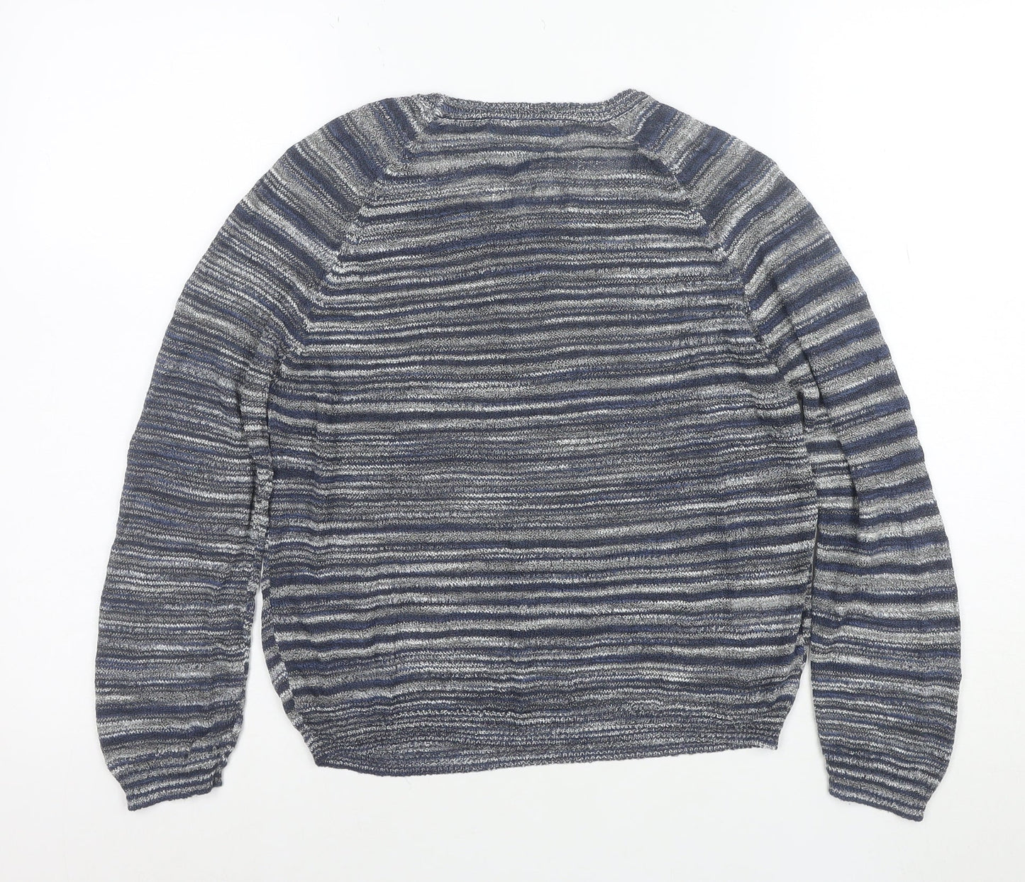 Next Women's Blue Striped Crew Neck Long Sleeve Pullover Jumper Size 10