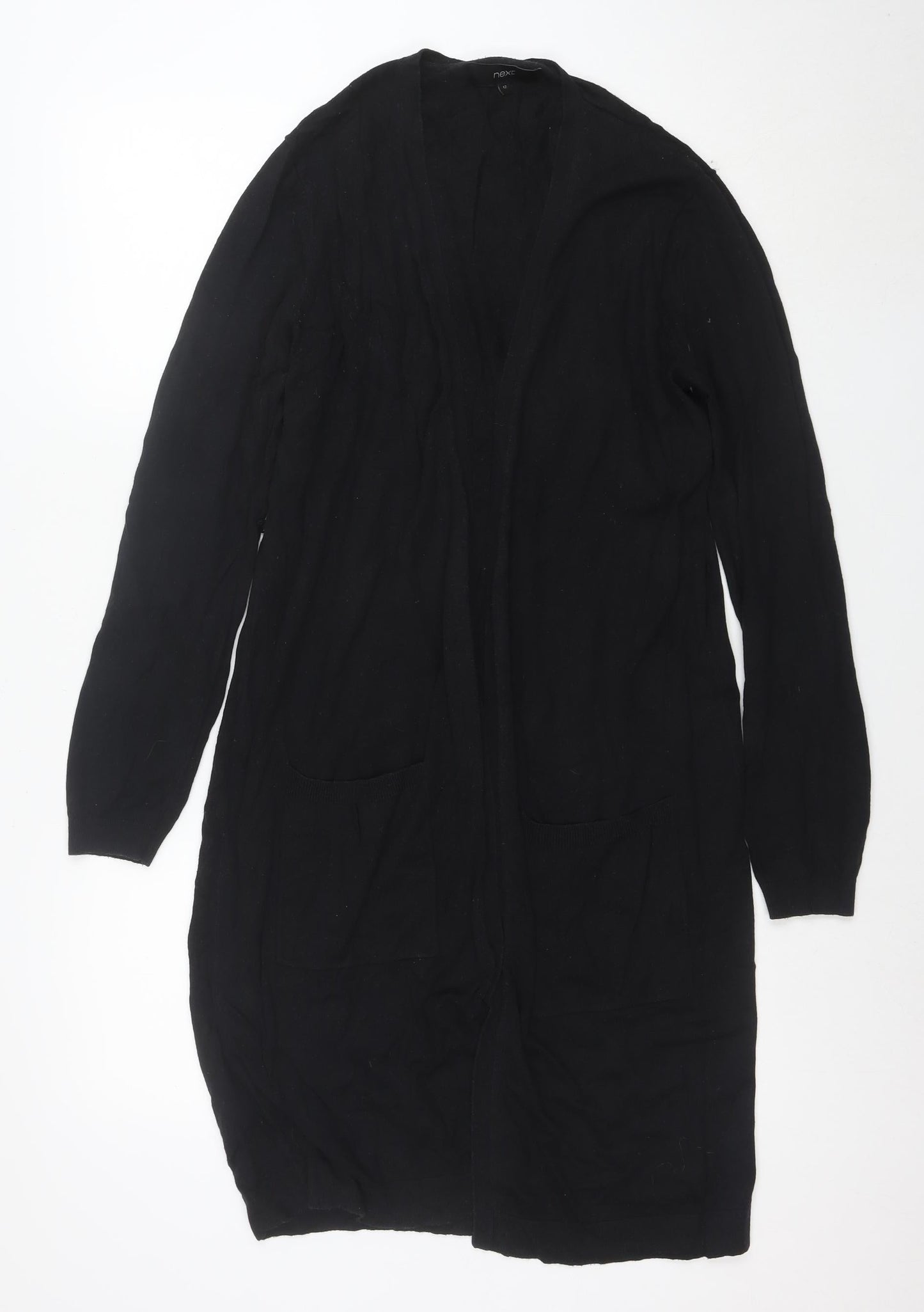 Next Women's Black Size 12 Long Sleeve Cotton Blend Cardigan