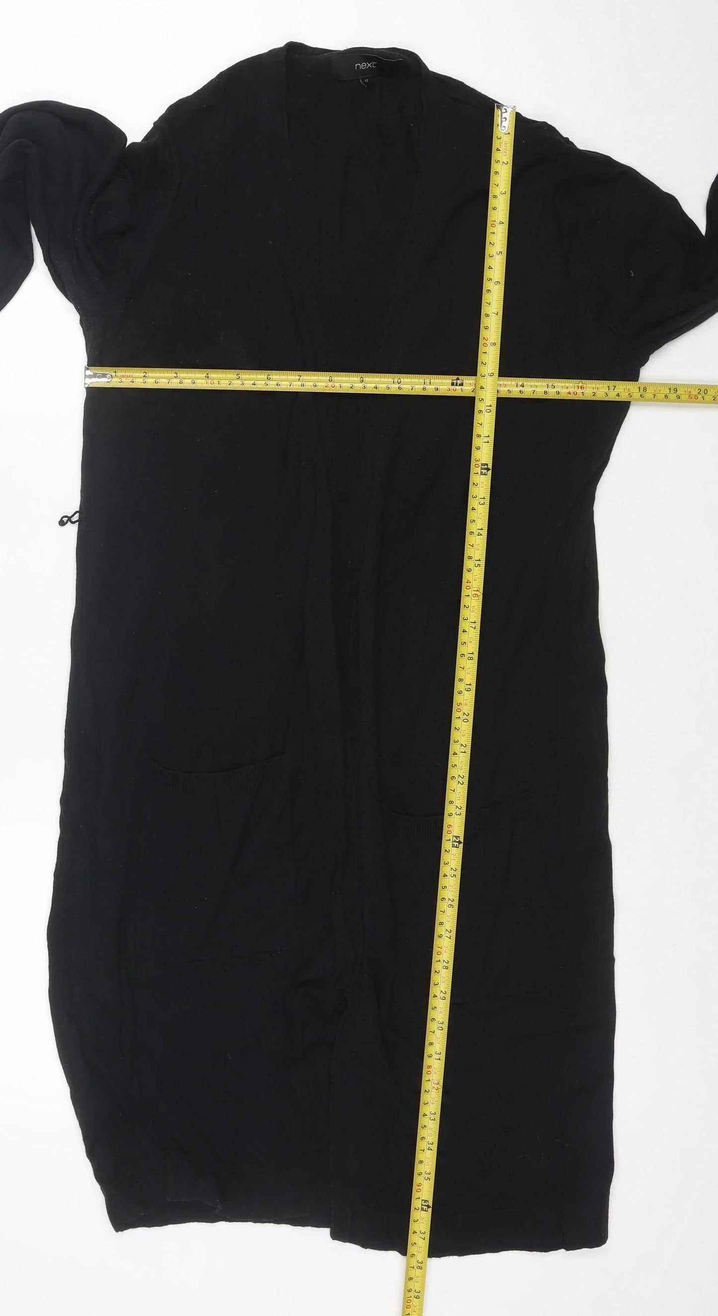 Next Women's Black Size 12 Long Sleeve Cotton Blend Cardigan