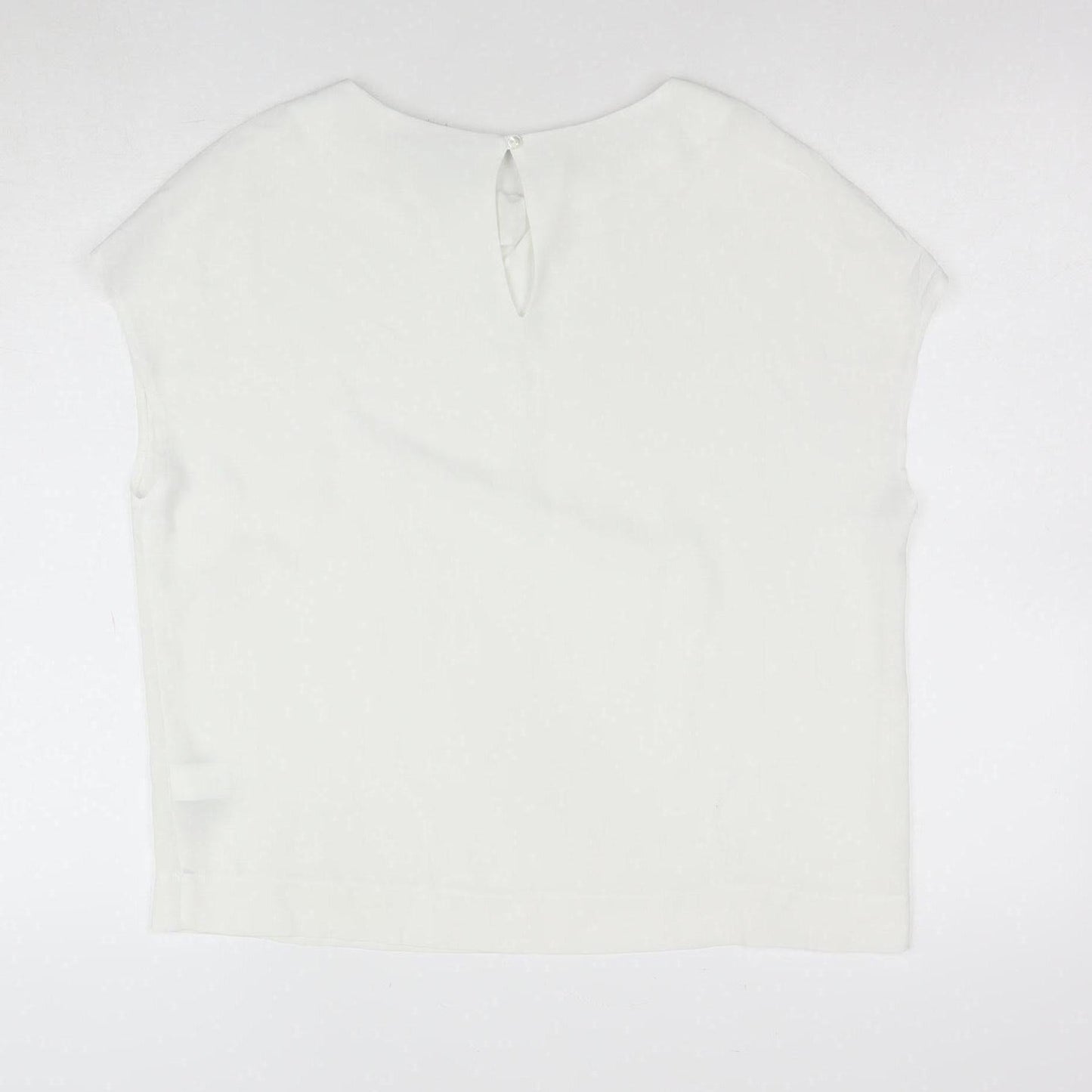 Next Womens White Polyester Boat Neck Short Sleeve Blouse Size 12
