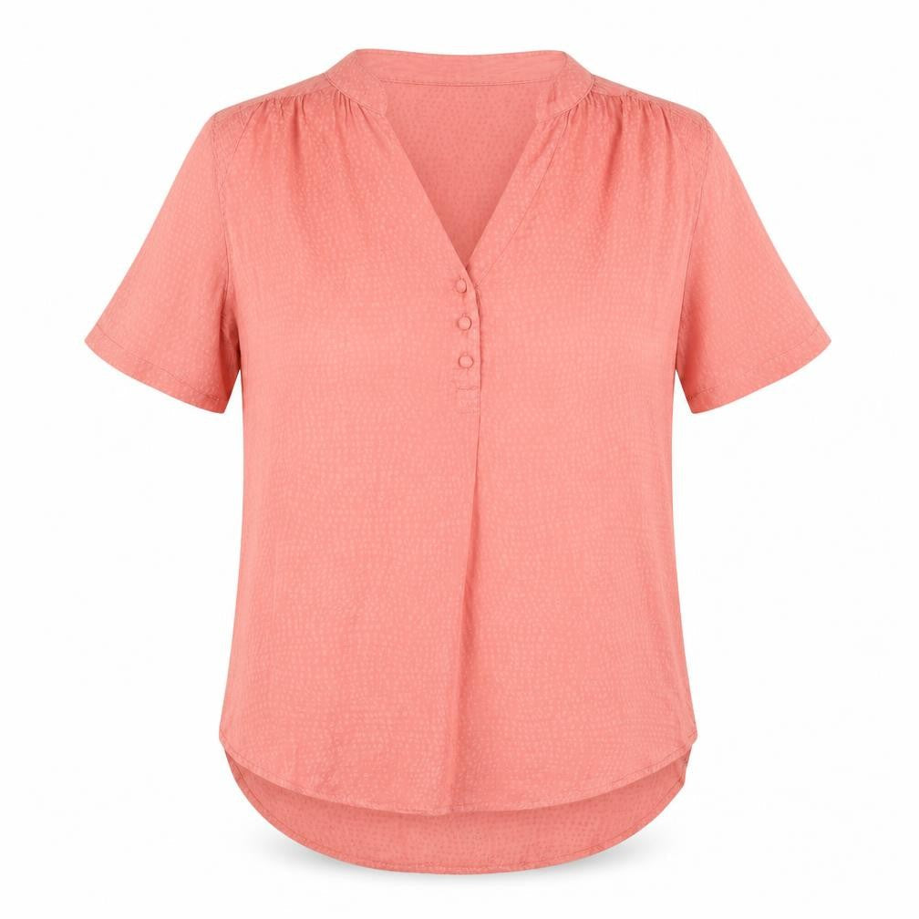 Next Women’s Pink Short Sleeve V-Neck Button Blouse Size 10