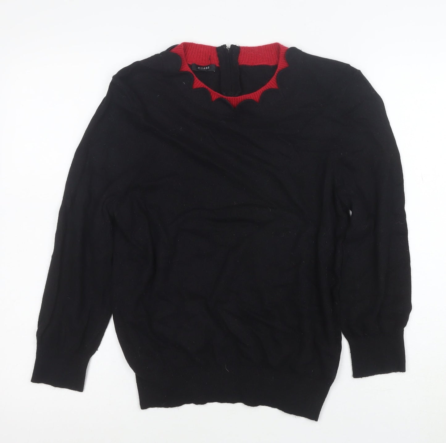 Hobbs Women’s Black Wool Angora Cashmere Pullover Jumper Size 16