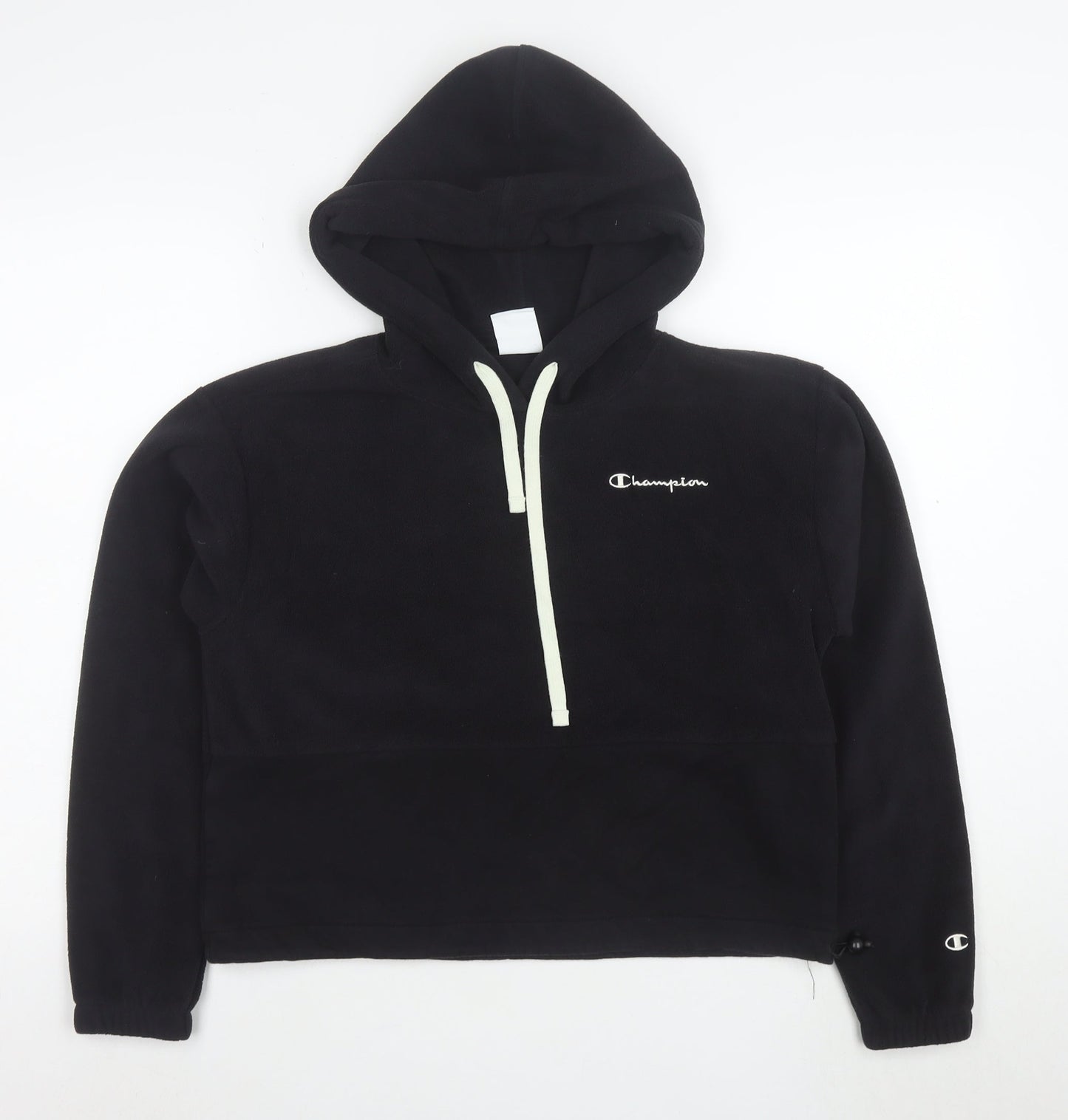 Champion Women Black XS 1/4 Zip Hooded Fleece Sweatshirt