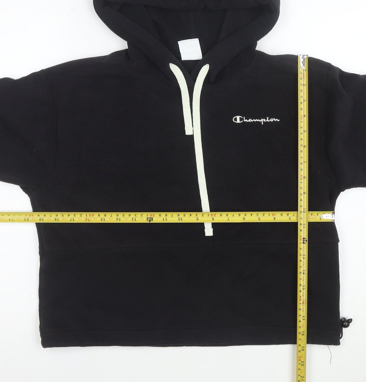 Champion Women Black XS 1/4 Zip Hooded Fleece Sweatshirt
