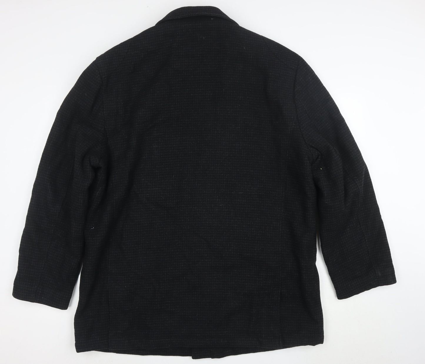 Dockers Men’s Black Wool Blend Overcoat XL Stand Collar