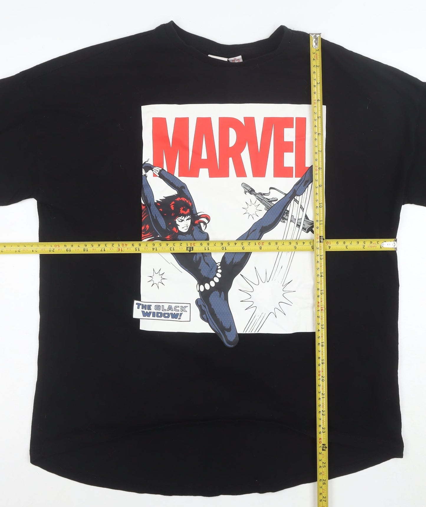 Marvel Women’s Black Widow Black Cotton XS Graphic T-Shirt