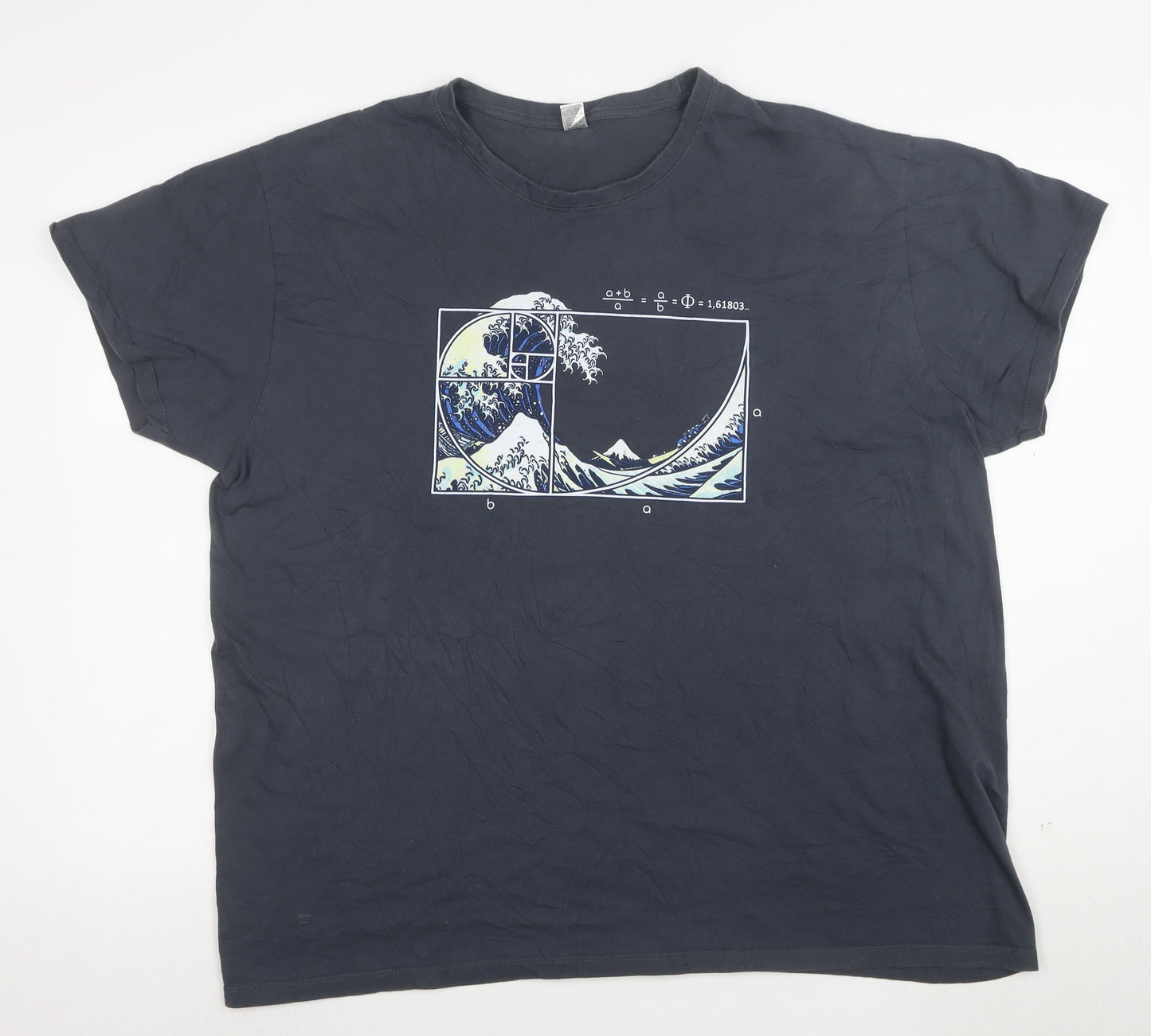 Pampling Unisex Adults Blue Art Graphic 3XL Cotton T-Shirt