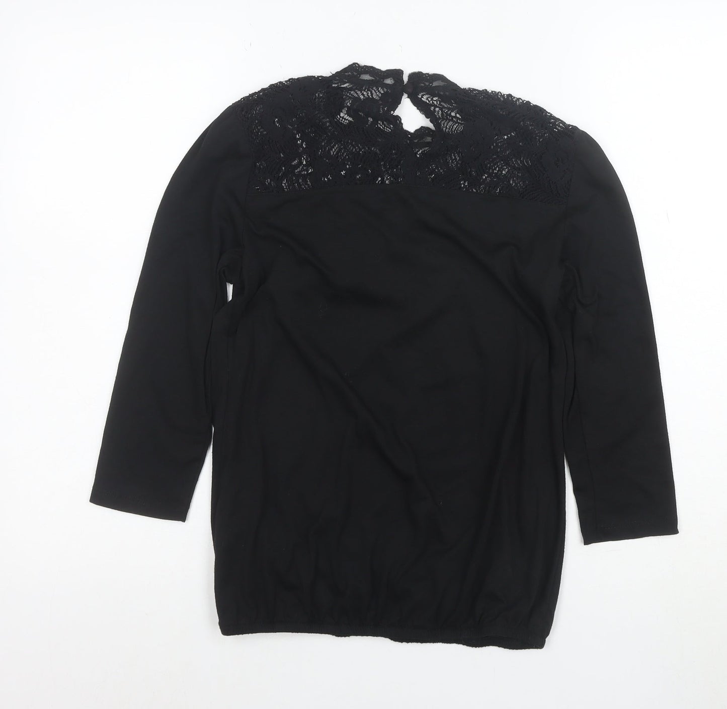 Red Herring Women’s Black Lace High Neck Blouse Size 8