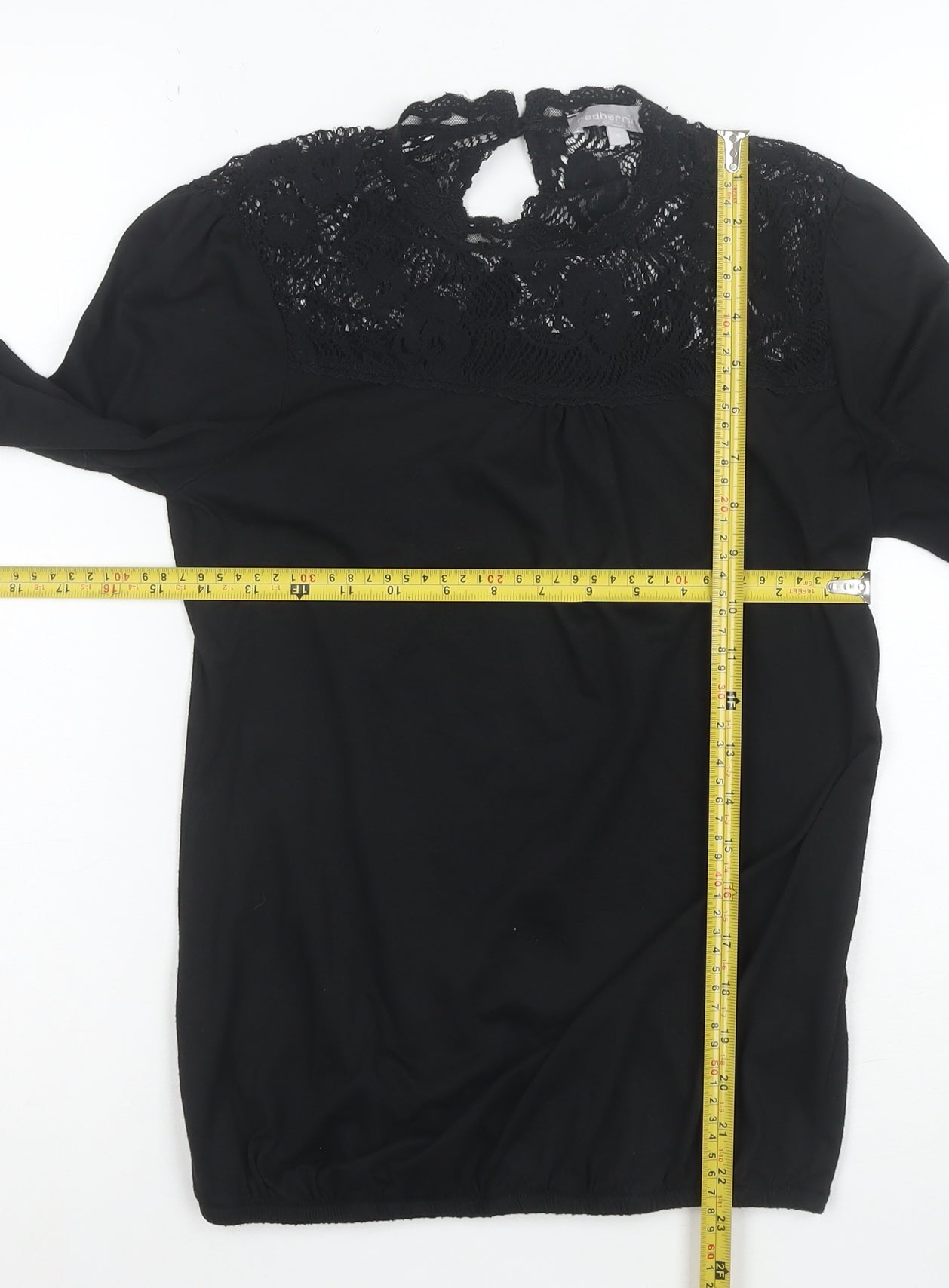 Red Herring Women’s Black Lace High Neck Blouse Size 8