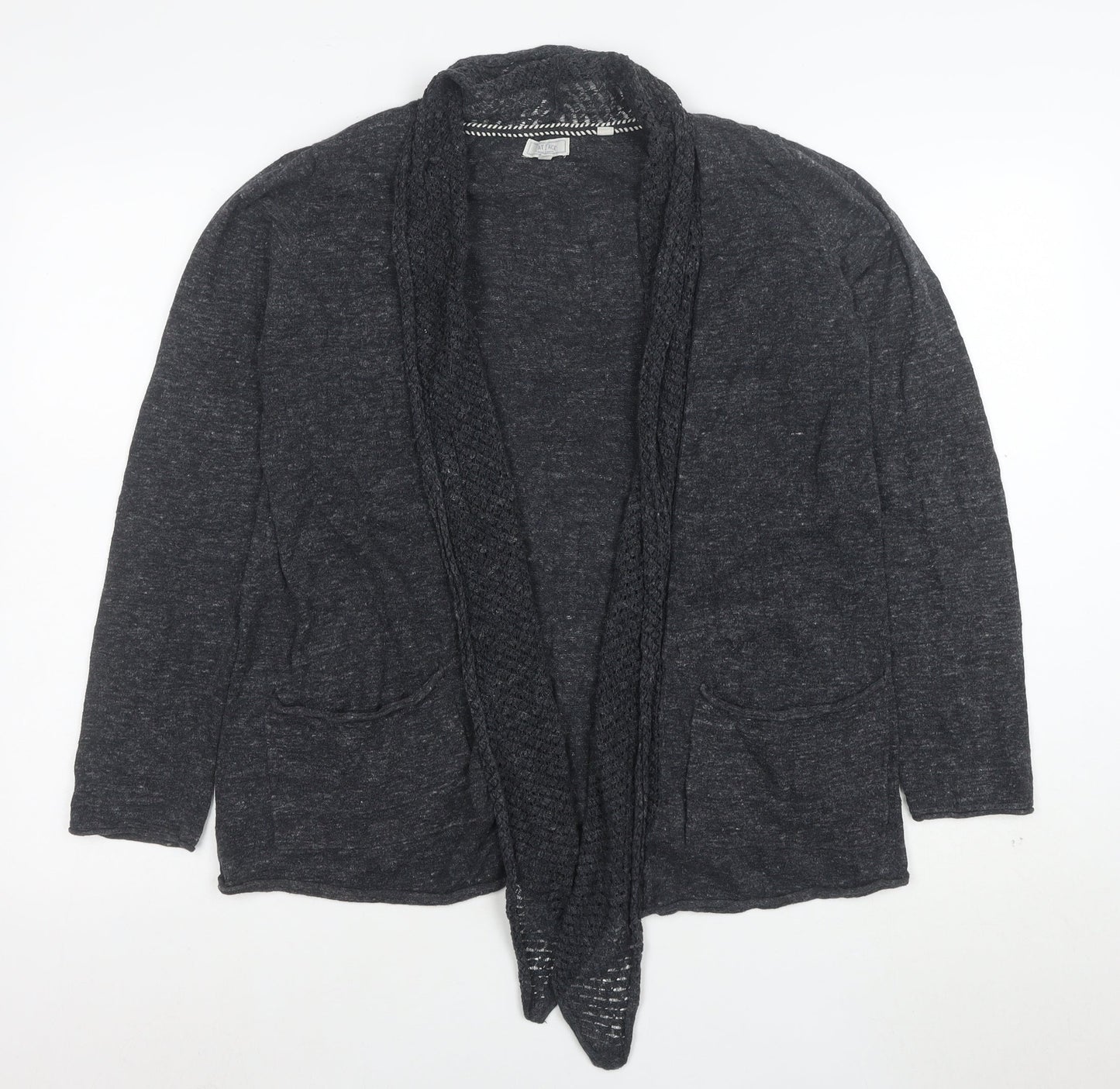 Fat Face Women's Grey Cotton Open Knit Cardigan Size 12