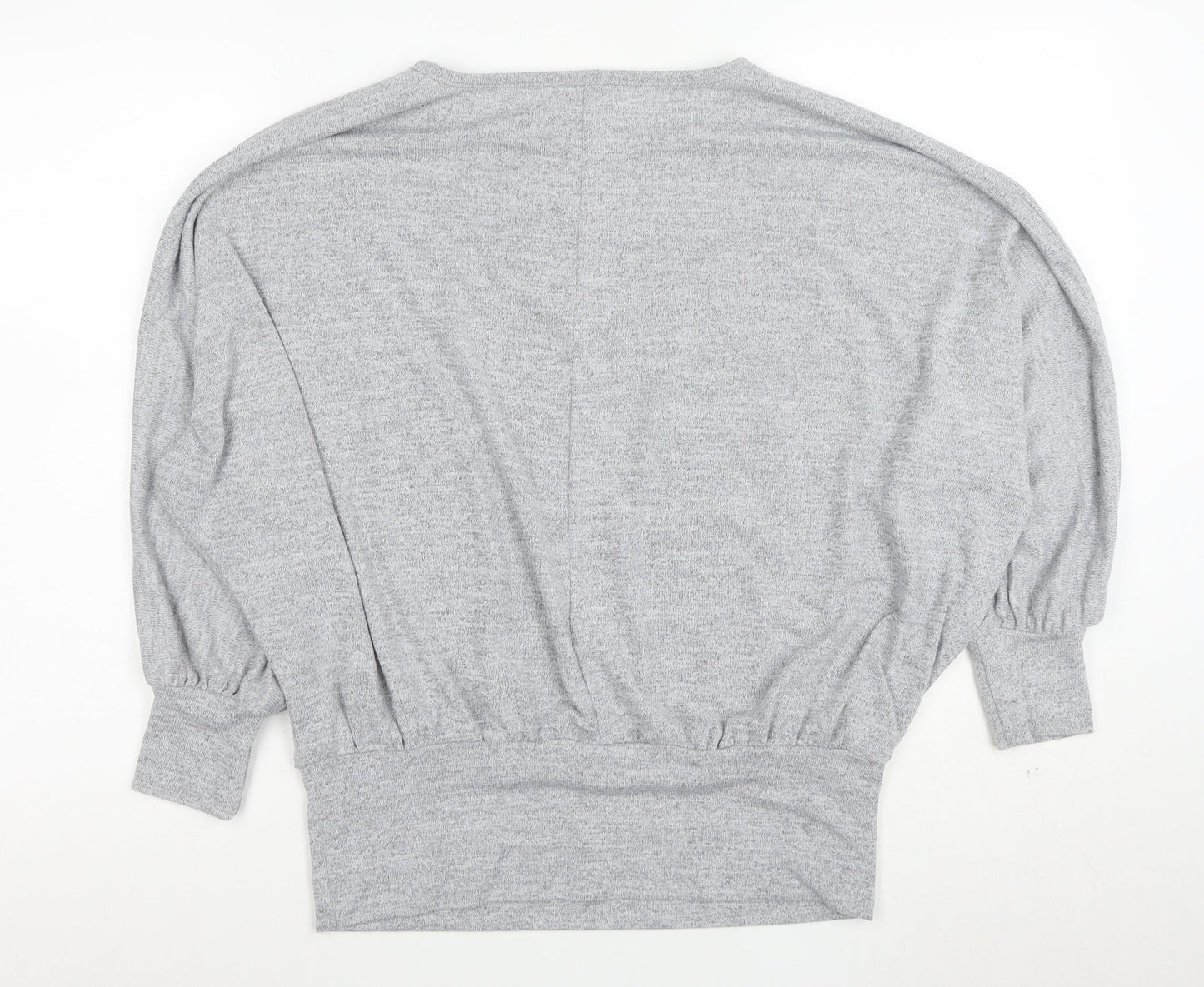 New Look Women Grey Jersey Dolman Sleeve Cropped Blouse M
