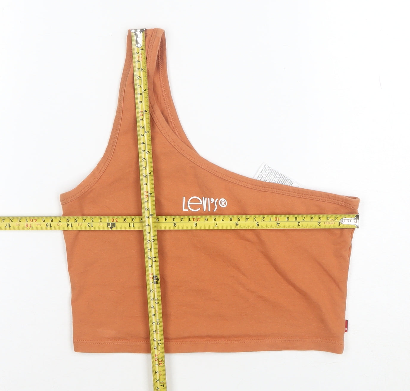 Levi's Womens Orange One Shoulder Cropped Tank Top XS