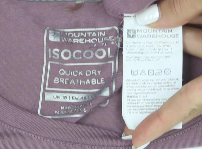 Mountain Warehouse Womens Purple Quick Dry Sports T-Shirt Size 14