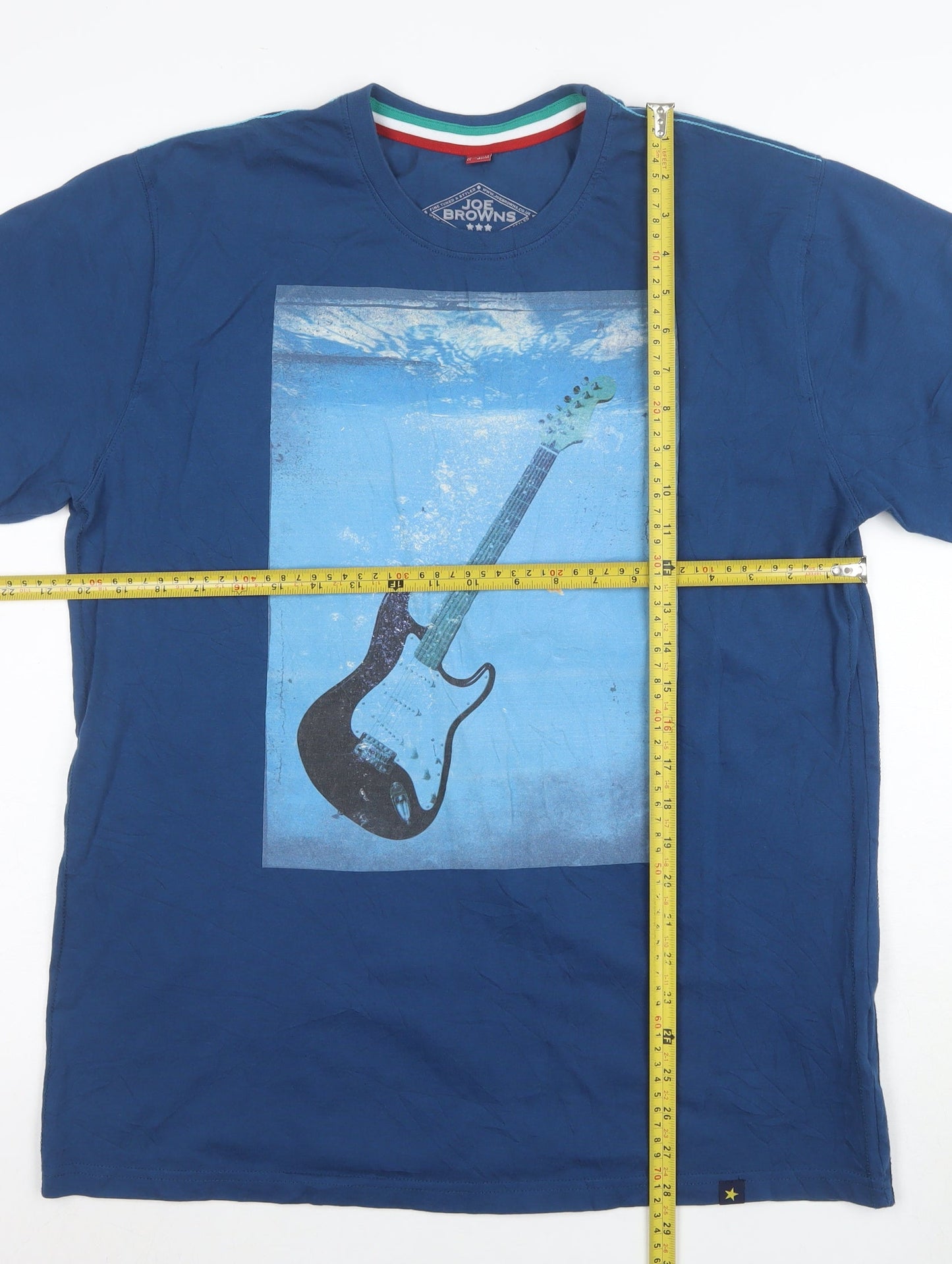 Joe Browns Men's Blue Music Graphic Cotton T-Shirt Size L