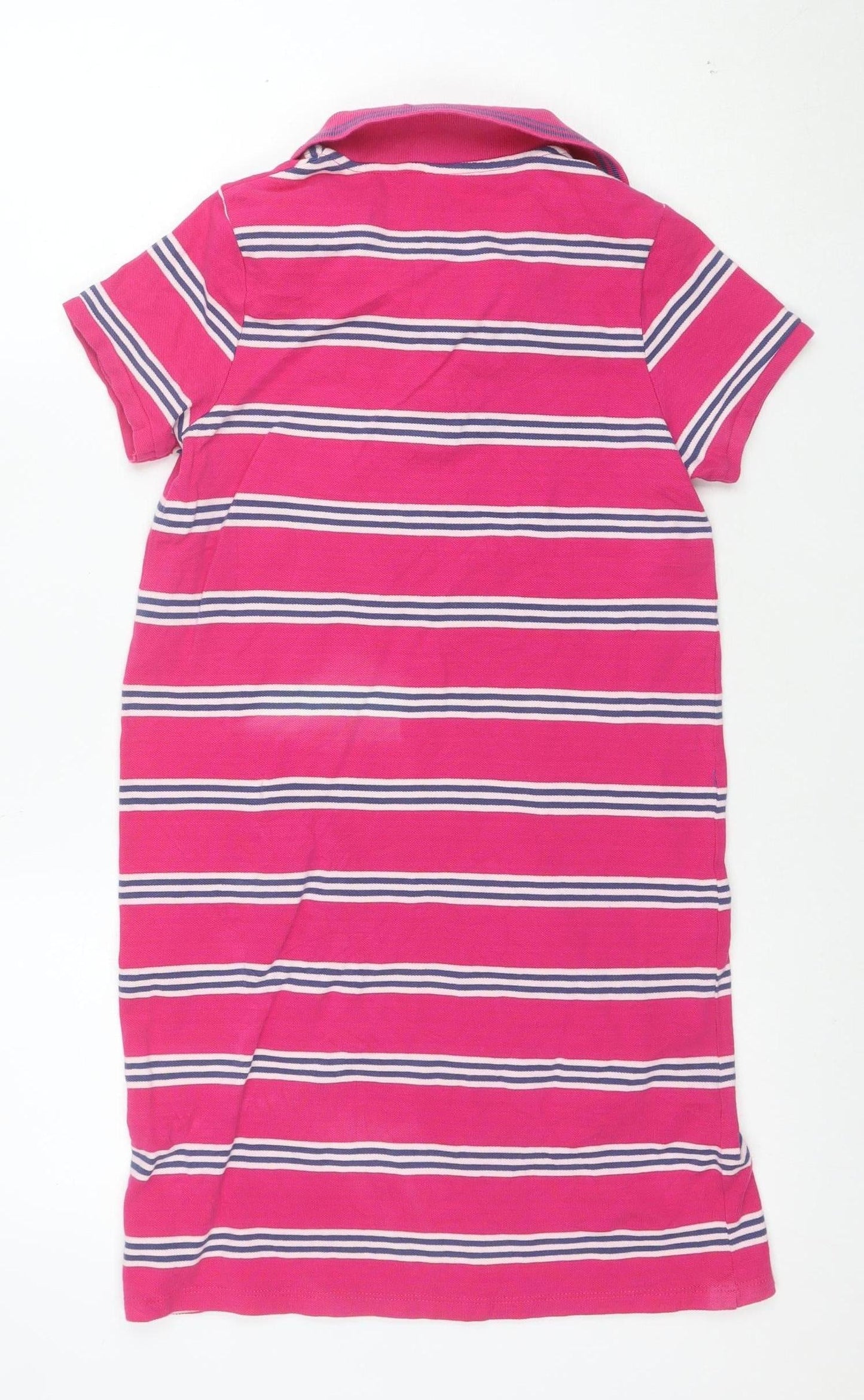 Next Girls Pink Striped Shirt Dress 13 Years Cotton Summer Casual