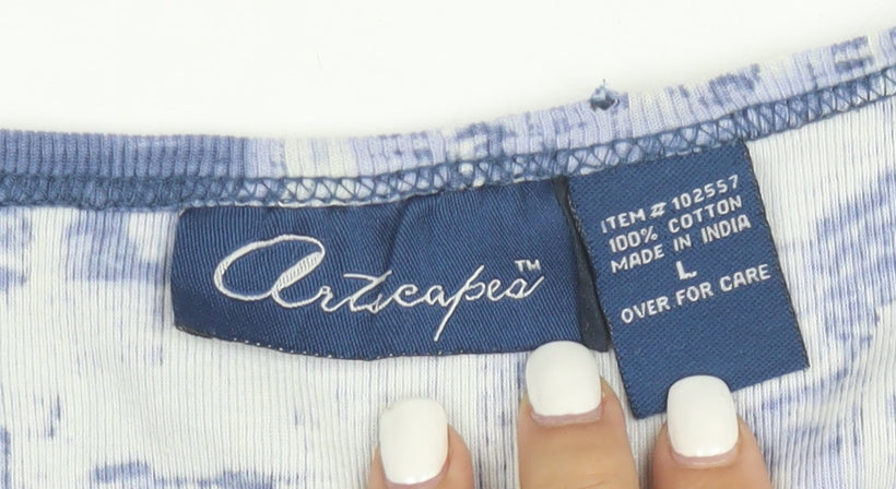 Artscapes Women’s Blue New York Rhinestone Cotton T-Shirt L