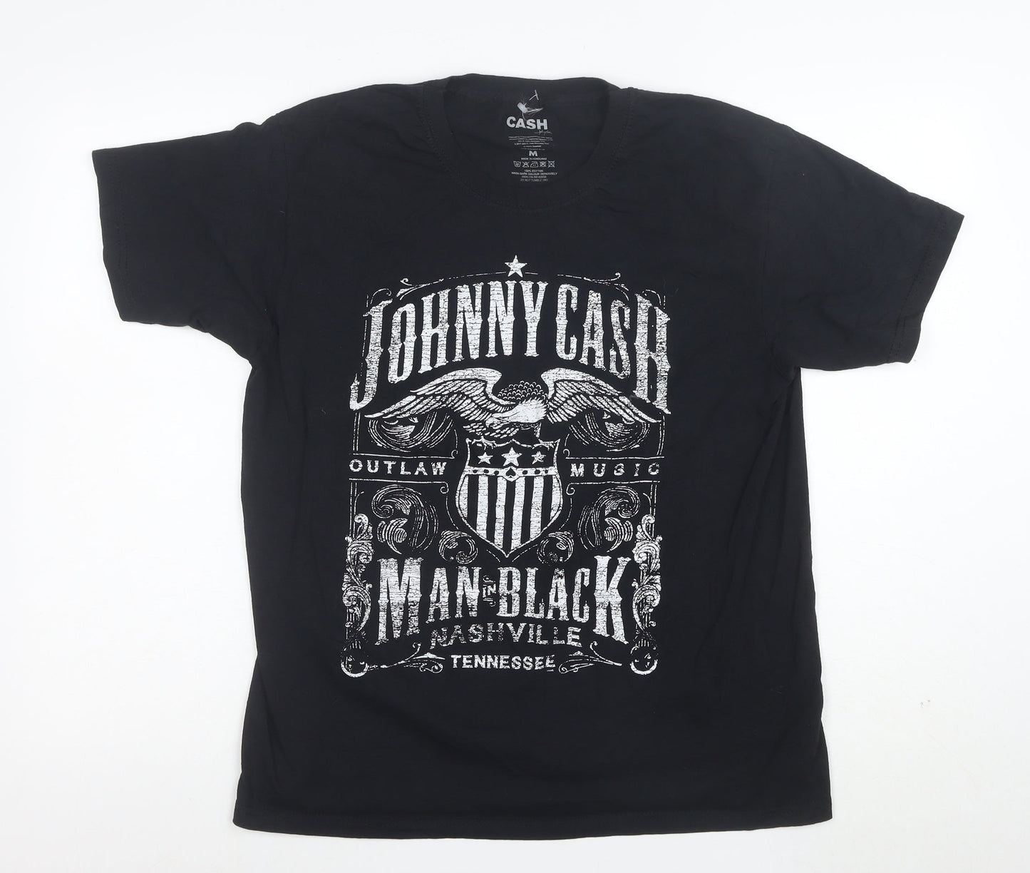 Johnny Cash Men’s Black Graphic Short Sleeve T-Shirt Size M