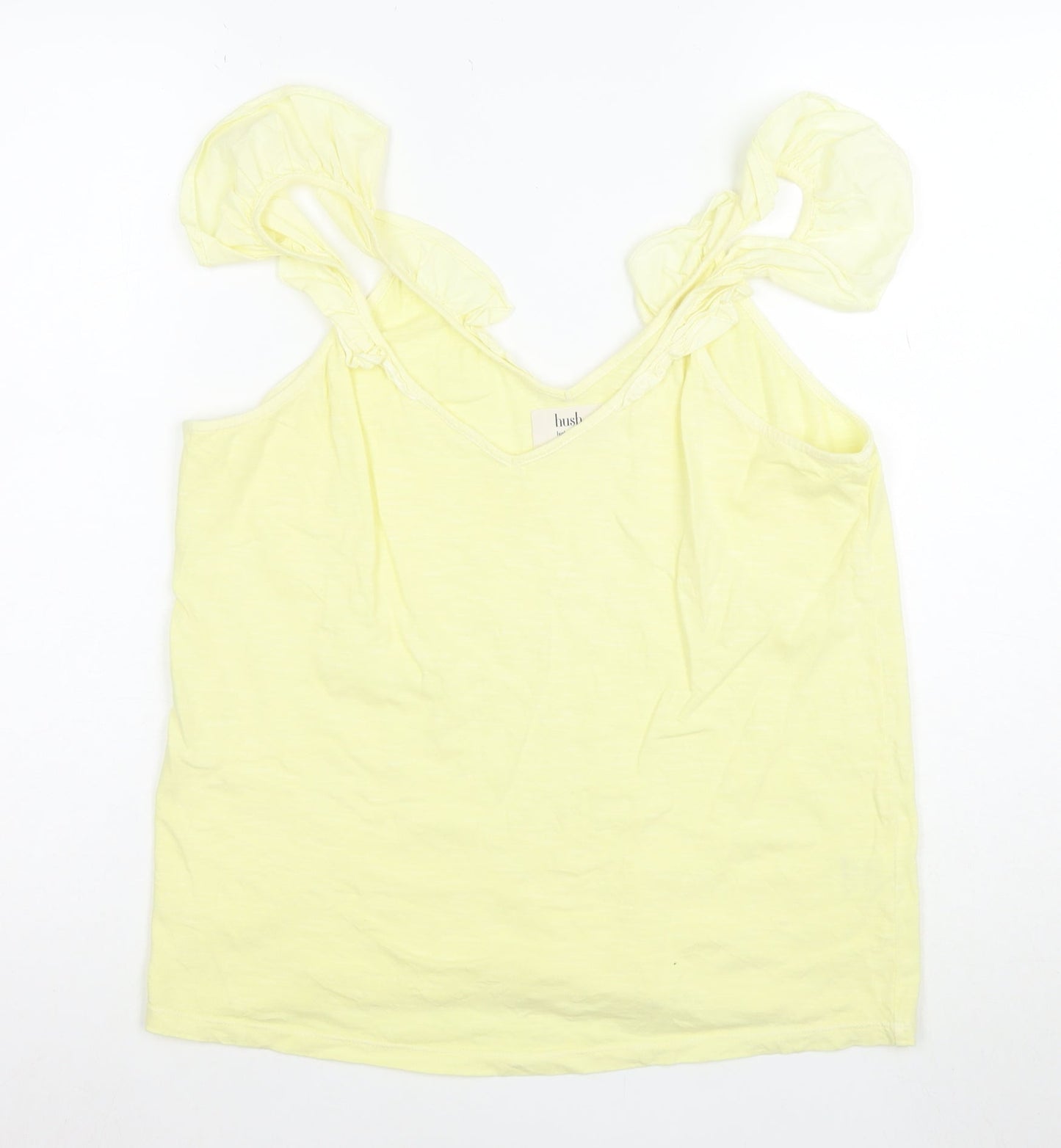 Hush Women's Yellow Cotton V-Neck Camisole Tank Top M