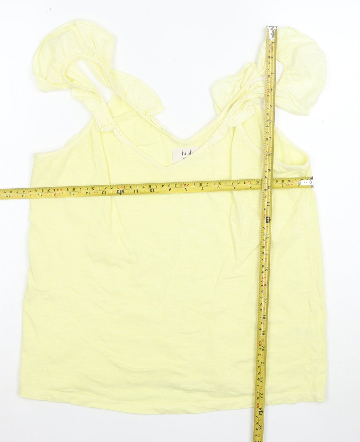 Hush Women's Yellow Cotton V-Neck Camisole Tank Top M