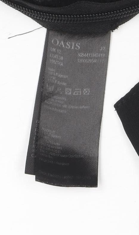 Oasis Women Black Wide-Leg Culotte Trousers Size 12