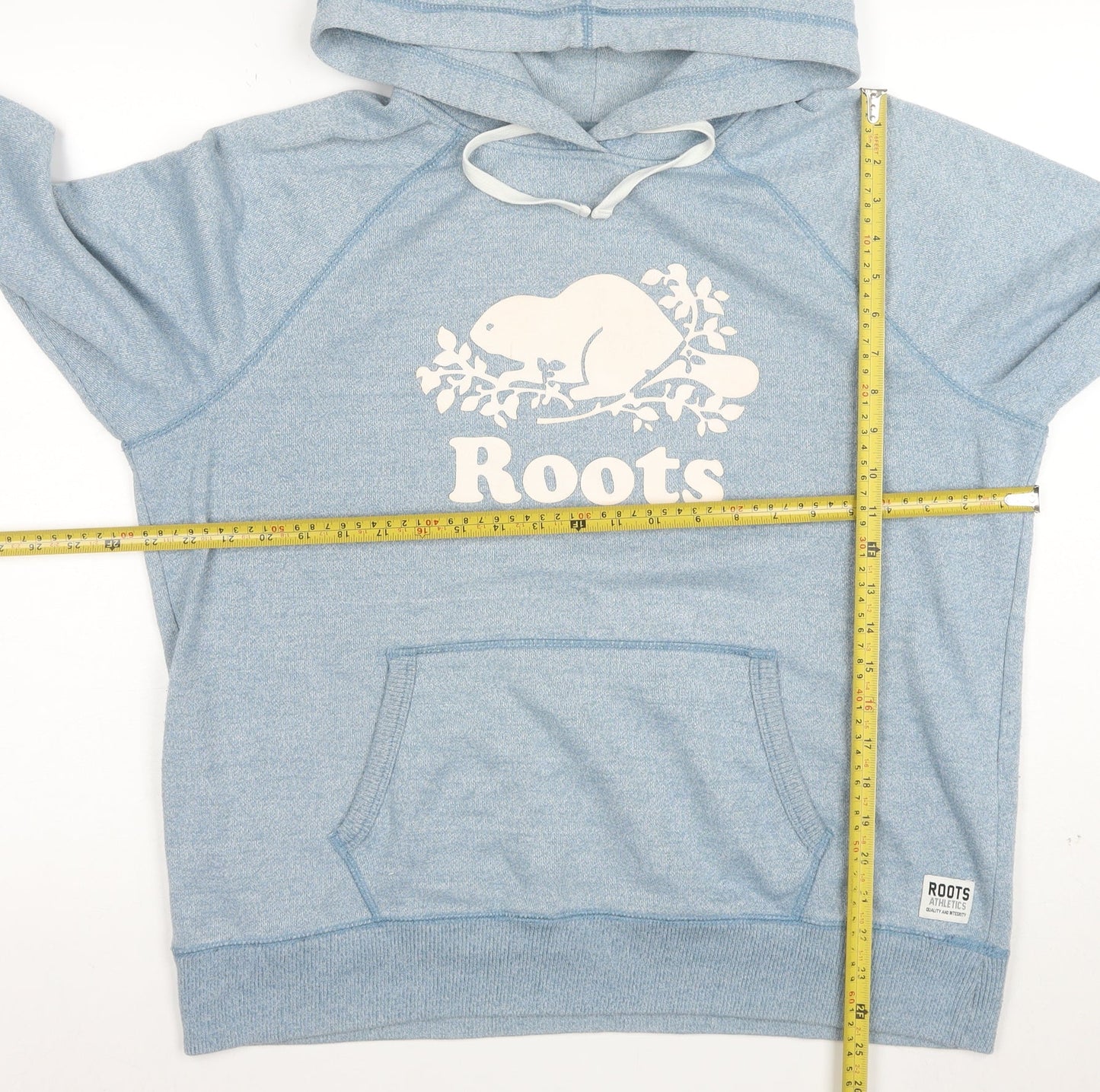 Roots Men's Blue XL Pullover Hoodie with Logo Graphic