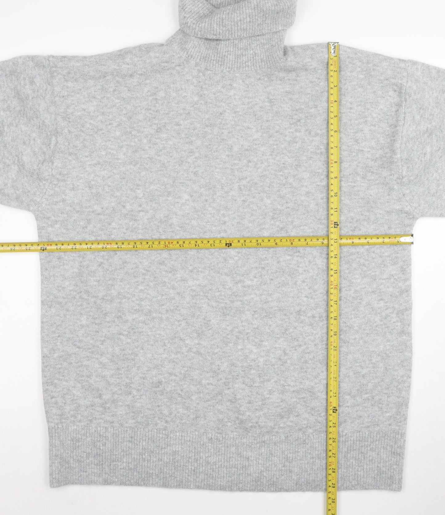 Marks and Spencer Women Grey M Roll Neck Wool Blend Jumper