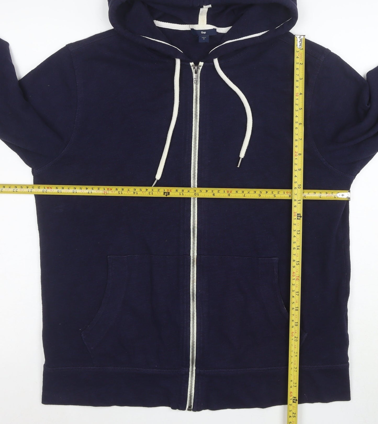 Gap Men's Blue Full Zip Hoodie Size M Cotton Casual Sweatshirt