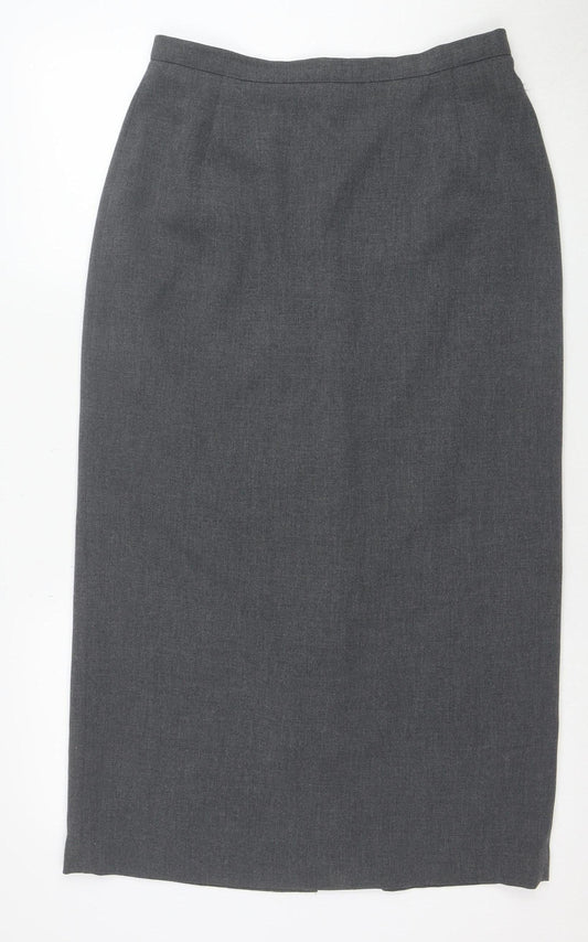 Debenhams Women Grey Size 14 Pencil Skirt Knee Length Workwear