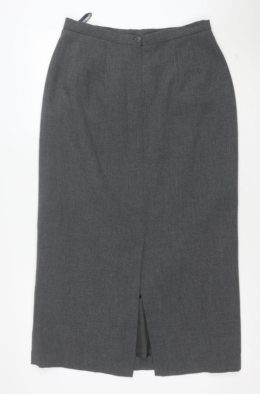 Debenhams Women Grey Size 14 Pencil Skirt Knee Length Workwear