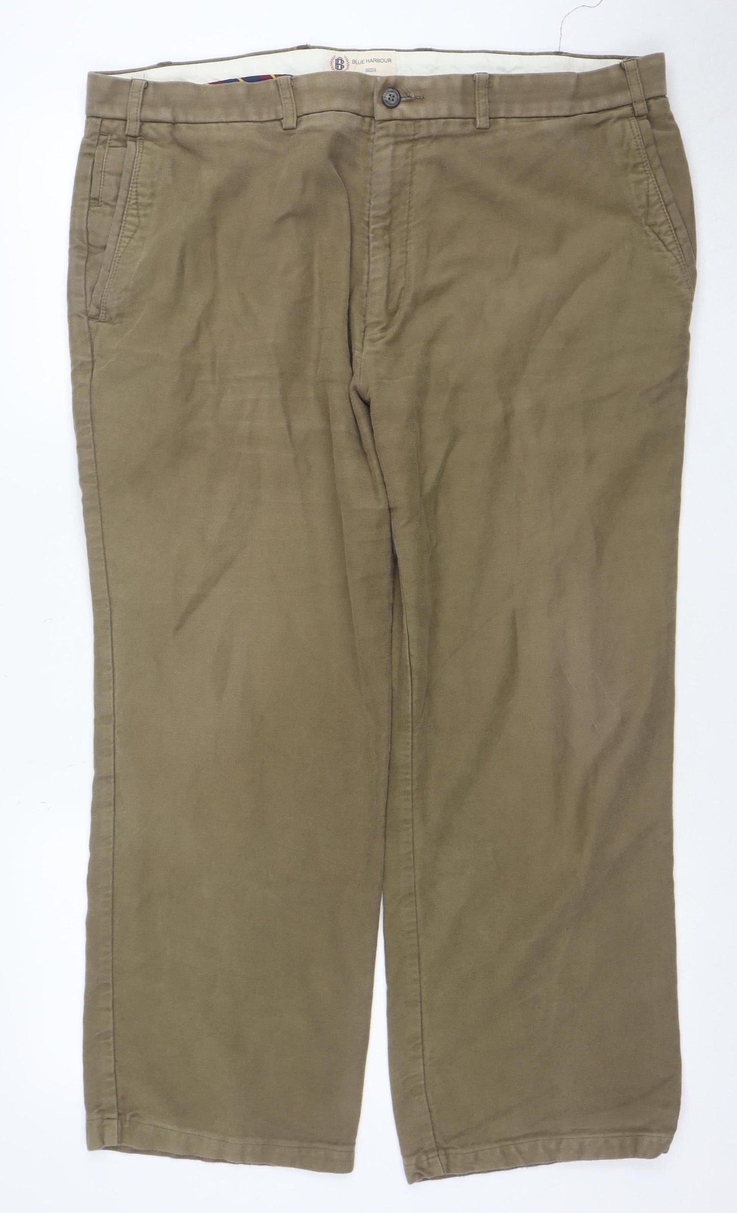 Marks and Spencer Blue Harbour Men's Beige 40W 29L Chino Trousers