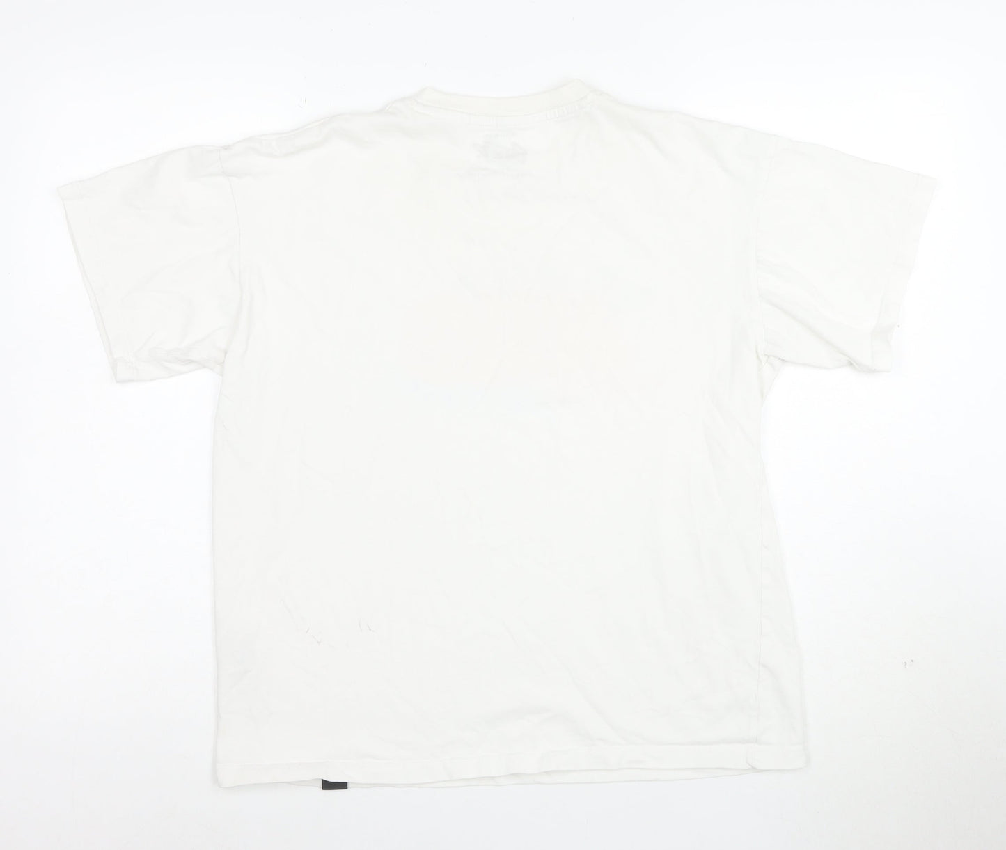 Pull&Bear Men's White Graphic Print T-Shirt Size S