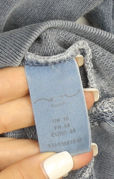 Next Women Blue Vintage Edition Pullover Hoodie UK 16 Cotton Casual