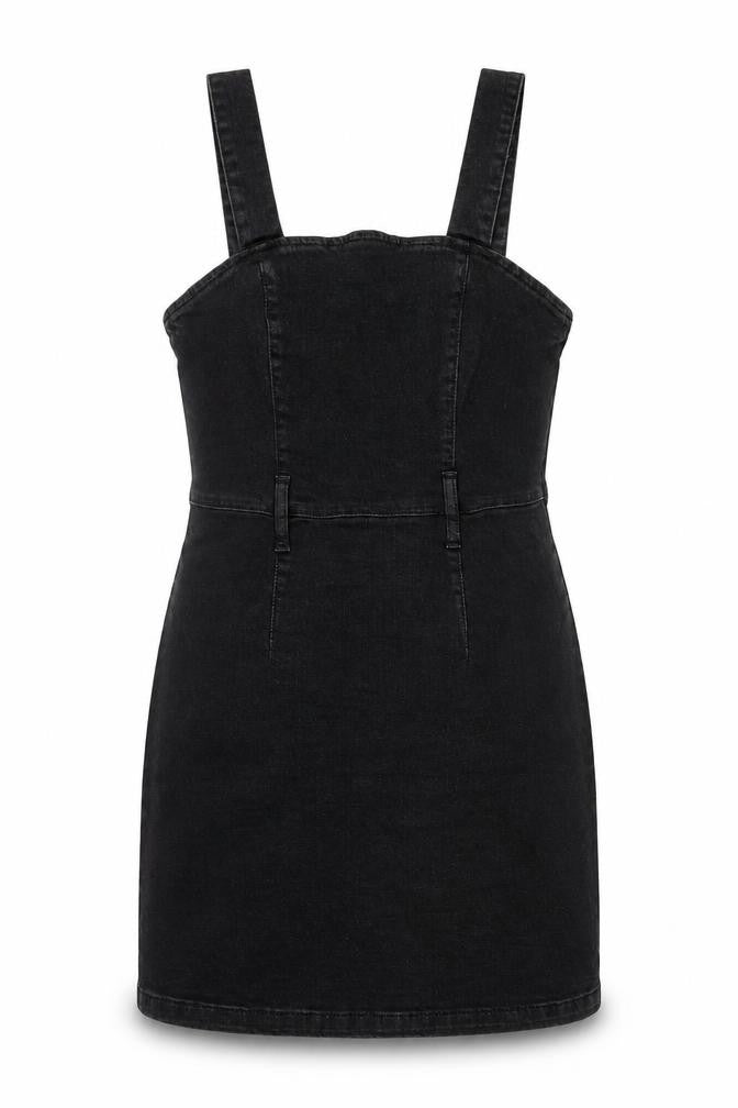 Denim & Co. Women Black Size 12 Pinafore Denim Dress