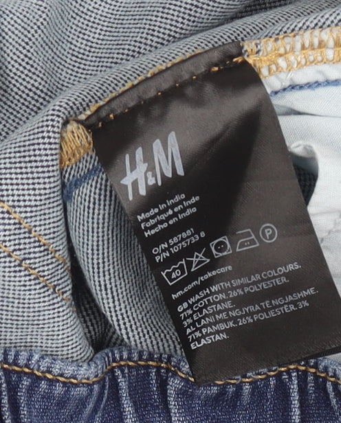 H&M Boys Blue Denim Jogger Jeans Elastic Waist Size 16 Years