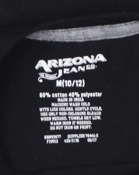Arizona Jean Co Teens Black Retro Racing Graphic T-Shirt Size 10