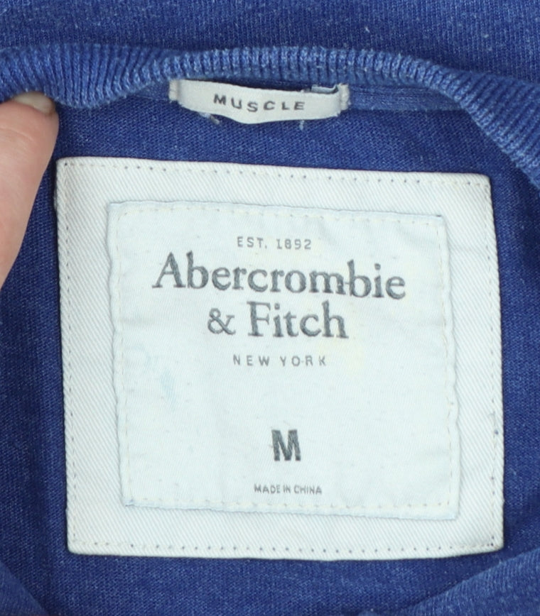 Abercrombie & Fitch Men's Blue Crew Neck Pullover Sweatshirt M