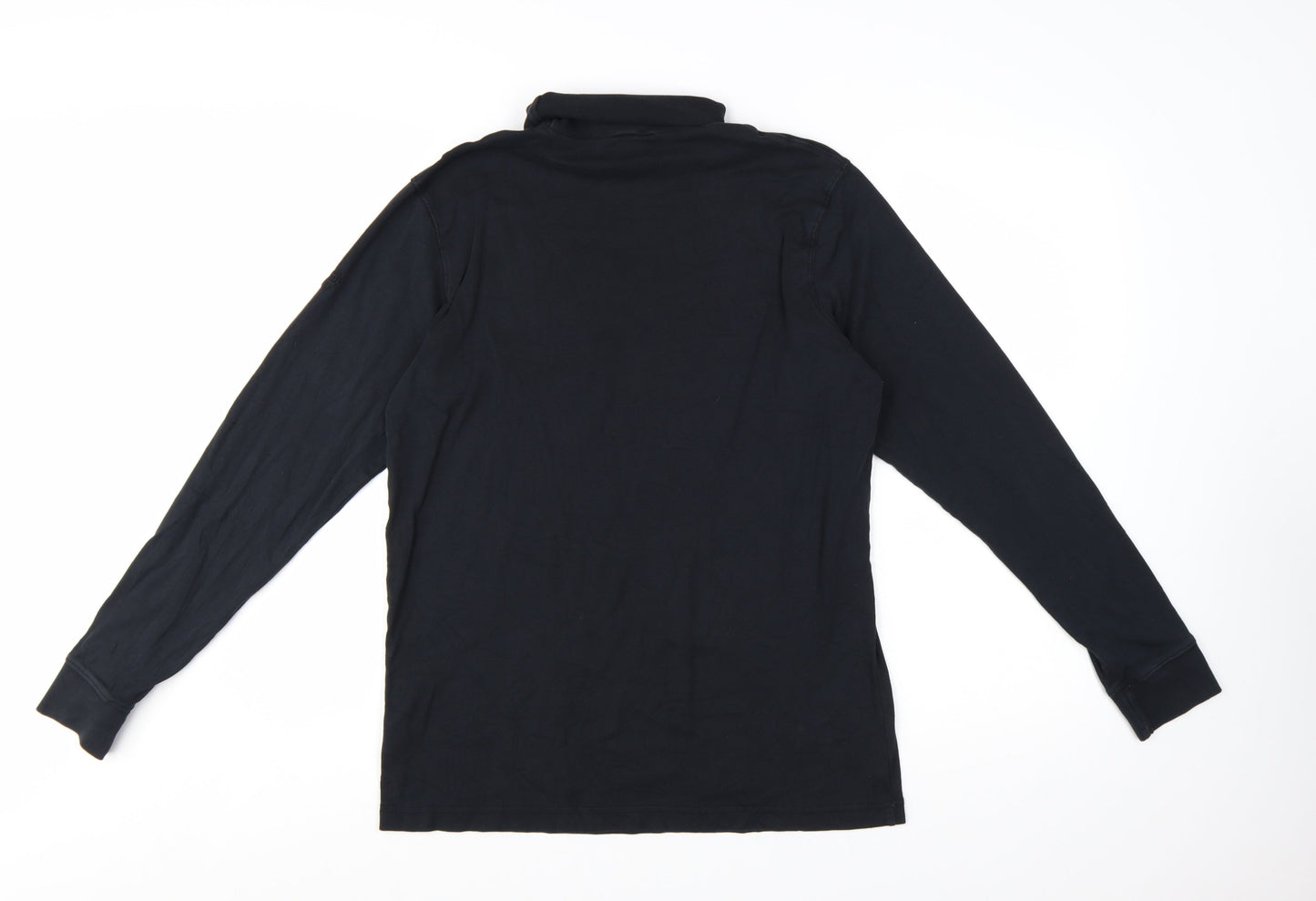 Cotton Traders Women's Black XL Roll Neck Long Sleeve Cotton Top