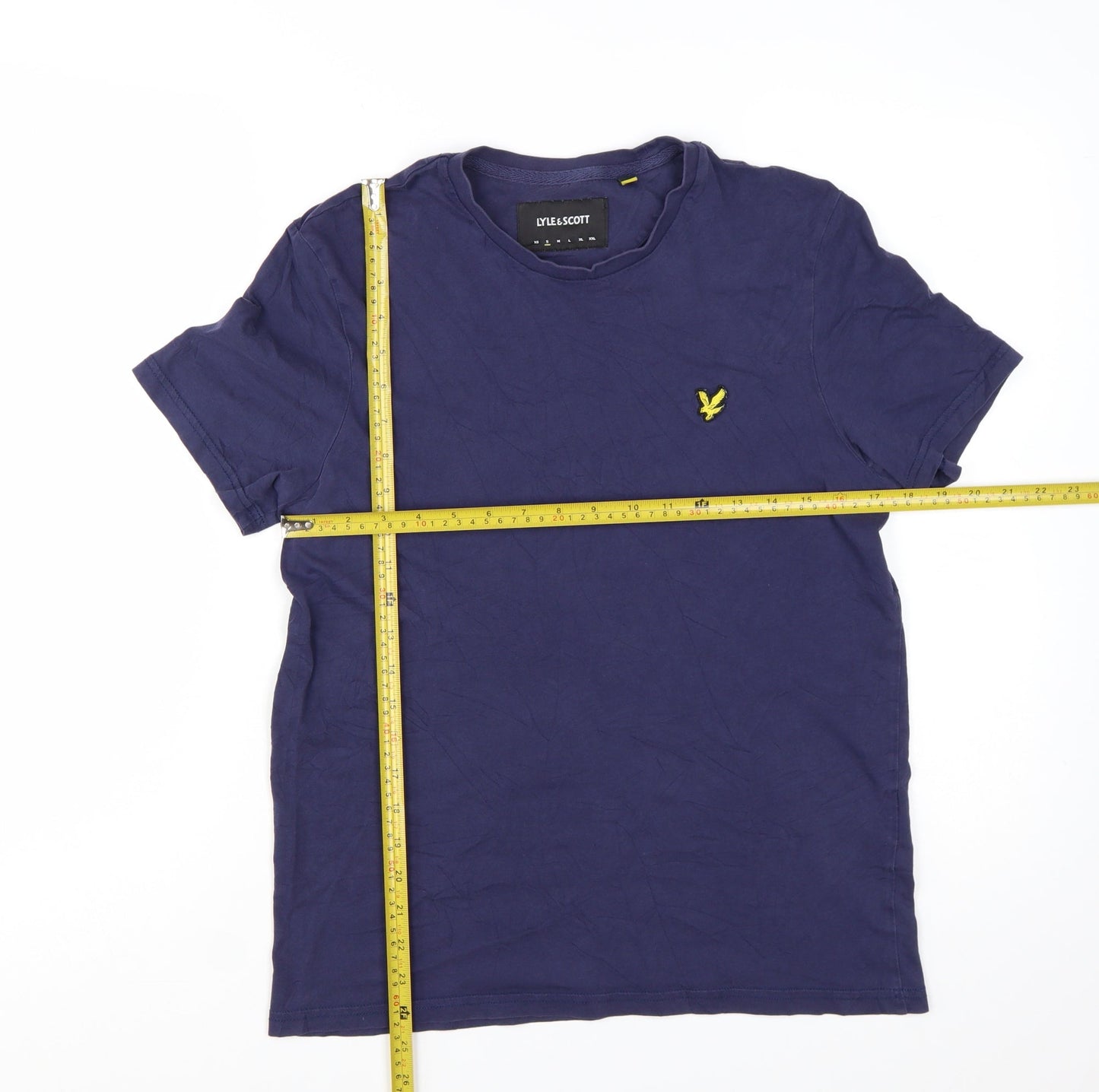 Lyle & Scott Men's Blue Cotton Crew Neck Short Sleeve T-Shirt S