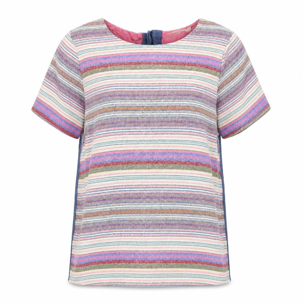 White Stuff Womens Multicoloured Striped Cotton Tunic Blouse Size 12
